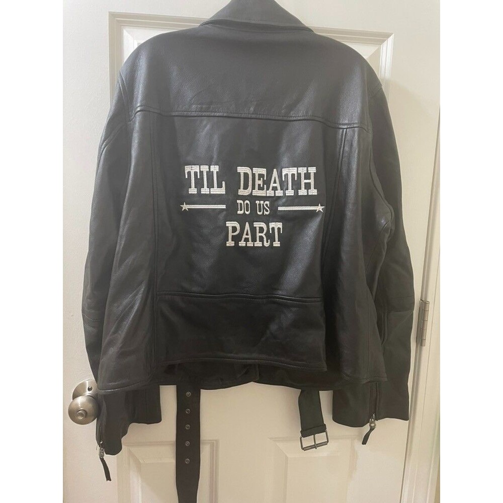 Nasty Gal Bridal Leather Jacket Women Til Death Do Us Part Black Butter Soft L